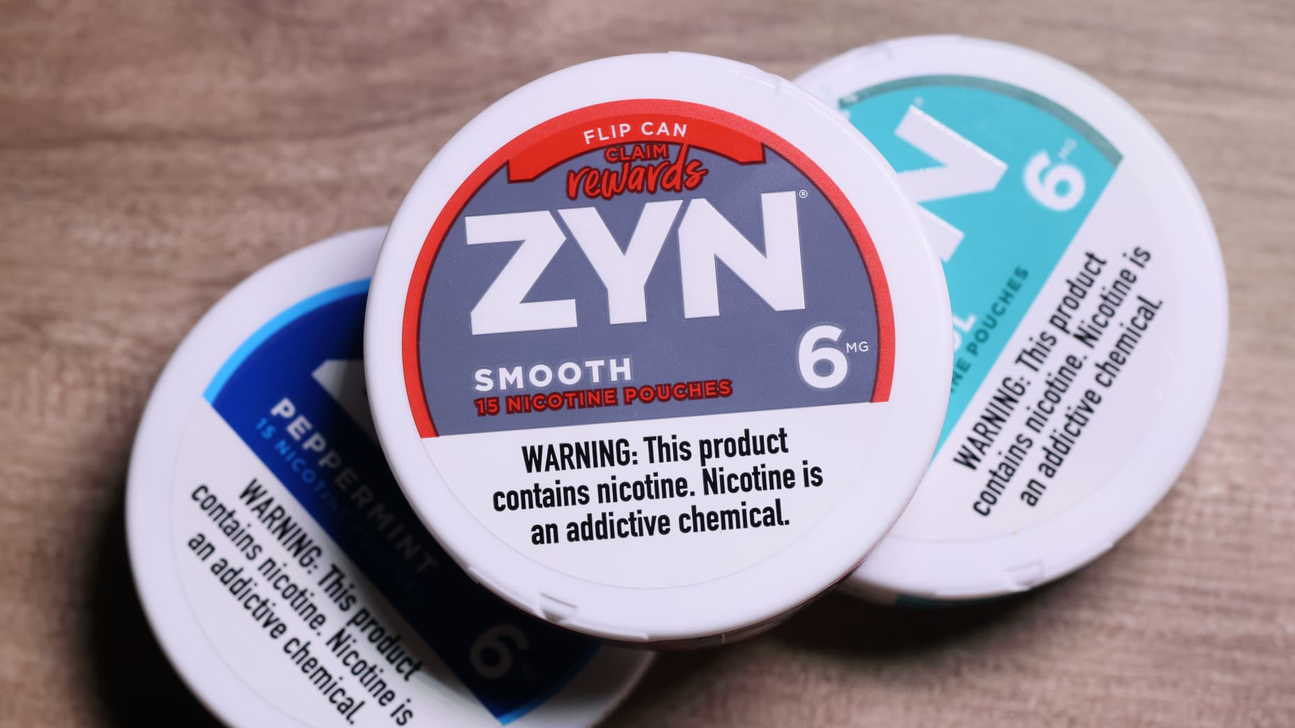 NEW YORK, NEW YORK - JANUARY 29:  In this photo illustration, ZYN nicotine cases are seen on a table on January 29, 2024 in New York City. Sen. Chuck Schumer (D-NY) is calling for federal action on ZYN, a popular nicotine pouch in the United States. The senator is asking the FTC and FDA to investigate the companies marketing and the health effects of the nicotine pouch.  (Photo Illustration by Michael M. Santiago/Getty Images)